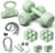HTQ Adjustable Dumbbell Set for Women, 2-17LBS Total Plate Weight Home Workout Equipment with Kettlebell, Wrist Weights, Resistance Tube, Jump Rope, Pink/Green Free Weights Set for Women at Home
