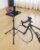VEVOR Cycling Desk, Adjustable Bike Trainer & Treadmill Desk with Triangle Support, Non-Slip Multi-Slot Bike Trainer Fitness Desk with Handle Bar, Fit for Home Office Exercise