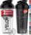 VELOMIX -2 Pack- 28 oz Protein Shaker Bottles for Protein Mixes – 2x Wire Whisk | Leak Proof Shaker Cups for Protein Shakes | Protein Shaker Bottle Pack (Black/Transparent)