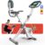 HARISON Folding Exercise Bike 350 LBS Capacity, 5 in 1 Bluetooth Stationary Bikes for Home with 16-Level Resistance and Arm Resistance Bands, Magnetic X-Bike with LCD Monitor & Back Support