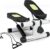 Goplus Steppers for Exercise at Home, Intensity Adjustable Hydraulic Mini Stepper w/Resistance Bands & LCD Monitor, Quiet & Portable Small Cardio Exercise Machine for Home Office or Under Desk