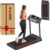Portable Treadmill with Handle, 3.0HP Walking Pad Treadmill, Electric Compact Treadmills,Treadmills for Home Small Space with 12 Preset Programs, Walking Pad with Handle,300 LBS Capacity(Black Red)