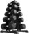 BalanceFrom Rubber Coated Hex Dumbbell Set with A-Frame Rack, Black – Solid Cast Iron Home Gym Weights with Chrome Handles for Full-Body Strength Training and Muscle Toning