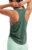CRZ YOGA Pima Cotton Ruched Side Tank Tops for Women – Workout Athletic Casual Racerback Crewneck Loose Sleeveless Shirts