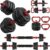 Adjustable Dumbbells, 10/20/30/45/70/90lbs Free Weight Set with Connector, 4 in1 Dumbbells Set Used as Barbell, Kettlebells, Push up Stand, Fitness Exercises for Home Gym Suitable Men/Women