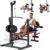 XDDIAS Weight Bench Set, 9 in 1 Olympic Weight Bench with LAT Pulldown and Rowing, 900LBS Bench Press Set with Leg Extension and Preacher Pad, Flat Incline Bench for Weight Lifting Full-Body Workout