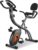 Exercise Bike Stationary Bike for Home Folding Exercise Bike with Arm Resistance Bands &Pulse Sensor LCD Monitor Recumbent Exercise Bikes for Home Workout
