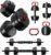 AD01 Adjustable Dumbbells Set, 30/45/70/92LBS Free Weight Set, 5 in 1 Weight Set Used as Kettlebells, Barbell, Push up Stand, Exercise Fitness for Home Gym Suitable Men/Women