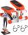 Amicus Mini Stepper for Exercise, Stair Stepper with Resistance Bands, Hydraulic Fitness Stepper Exerciser Machine for Home, 330lbs Weight Capacity, Orange White