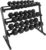 Fitvids 550LB Rubber Coated Hex Dumbbell Weight Set with 3-Tier Storage Rack, 5-50 lbs Pairs, One Package