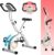 Indoor Exercise Bike for Seniors, 5 IN 1 Foldable Stationary Bike with 16-Level Magnetic Resistance and Tri-Position Ride, 300LBS Capacity, 5.5 LBS Flywheel, for Home Workout 817 Black