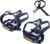 YBEKI All-Terrain Bike Pedals with Toe Clips & Adjustable Straps Dual-Purpose Resin/Alloy Bicycle Pedals 9/16″ Spindle – Indoor/Outdoor Use for Exercise/Spin/Road Bikes MTB