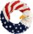 250th Anniversary Patriotic Wreath, Memorial Wreath 3D Eagle Wreath Front Door, Red White and Blue Wreath All Weather Farmhouse, Yard Garden Outdoor Holiday Decoration (C)