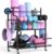 Dumbbell Rack, 3 Tier Metal Weight Rack, High Volume Home Gym Equipment Storage for Kettlebells, Yoga Mat, Foam Roller, etc, Multifunctional Storage Rack with Wheels and Hooks