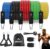 WHATAFIT Resistance Bands, Exercise Bands, Workout Bands with Handles, Door Anchor and Ankle Straps, 5 Resistance Levels Fitness Bands for Strength Training, Physical Therapy, and Home Gym Equipment