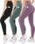 Blisset 3 Pack High Waisted Leggings for Women-Soft Athletic Tummy Control Pants for Running Yoga Workout Reg & Plus Size