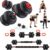 Yoleo Adjustable Dumbbell Set, 45LBS Free Weight Set with Silent Anti-Collision Air Cushion with Connector, 5-in-1 Dumbbells Set Includes Barbell, Kettlebells, Push up Stand, Weight Plate, Exercise & Fitness Dumbbells Weight Set for Home Gym Suitable Men/Women
