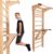 Swedish Ladder Wall Bars with Pull-Up Bar & Dip Station – Wooden Stall Bars, Multifunctional Home Gym Wall Ladder for Strength Training & Stretching