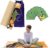 Abtech Kids Yoga Mat Set – Comfortable Dinosaur Kid Yoga Mat Boy with 12 Yoga Cards, Storage Bag, Beige Play Mat Thick for Gymnastics Mat, Exercise Mat, No-Toxic and Non-Slip for Ages 3-12
