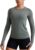 CRZ YOGA Seamless Long Sleeve Shirts for Women Hip Length – Workout Athletic Running Gym Yoga Tops Breathable Crewneck Tshirt