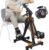 Pedal Exerciser with Arm Rope Pull Exercise & Foot Massage – 15″W×19“D×37”H Floor Peddler Exerciser for Elderly, Leg Swing Exercise, Metal Stroke Recovery Pedal Exercise Equipment, with Digital Display, Black