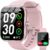 Smart Watch with Alexa Built-in, 1.83″ HD Touchscreen Fitness Tracker, Bluetooth Notifications/Calls, IP68 Waterproof, 120+ Sport Modes, 24/7 Heart Rate & Sleep Monitor for iPhone Android iOS (Pink)