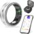 Thin Smart Ring for Fitness & Health Tracking -Pedometer,Sleep/Heart Rate/Blood Oxygen Monitor, Gesture Control / 5ATM Waterproof -No APP Subscription Compatible with Smart Phone (Silver, 10)