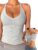 Danysu V Neck Cotton Tank Tops with Built-in Shelf Bra Sleeveless Racerback Fitted Basic Cami Shirts