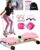 Waist Twister with 3-Level Workout Video Guide — Quiet Waist Twister Machine Exercise with Pink Wrist Cuffs & Bands for Slim Waist & Core