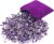 SUNYIK Natural Amethyst Tumbled Chip Stone, Third Eye Chakra Crystal Pillow for Healing Reiki, Sphere Sculpture Figurine Point Display Stand