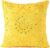 Embroidered Decorative Boho Throw Pillow Cover with Mirrors, Handmade Bohemian Accent Cushion Case for Sofa Couch Bedroom Living Room (Yellow, 24″ x 24″)