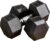 Soozier Hex Dumbbell Set of 2, Rubber Weights Exercise Fitness Dumbbell with Non-Slip Handles, Anti-roll, for Women or Men Home Gym Workout