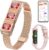 Mingtawn Women’s Smart Bracelet with 2 Bands, Health Fitness Tracker, 24/7 Heart Rate/Blood Oxygen/HRV/Sleep Monitor, Fashion Ruby Wristband with Message/Call Reminder Free Subscription (Rose Gold)