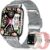 Smart Watch for Women(3 Bands), Smartwatch Fitness Tracker with Bluetooth Calls & AI Voice Control, 1.85’’ HD Screen, Heart Rate/SpO2 Monitor, Sleep Tracker, Compatible with Android iOS (Silver)