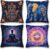 Boho Throw Pillow Covers 18×18 Set of 4 | Mandala Spiritual Cushion Cases | Elephant Hamsa Hand Yoga Pillowcases | Galaxy Decorative Covers for Couch Sofa Living Room Bedroom Home Decor