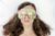 Opulence Weighted Yoga Eye Mask – Handmade Relaxation Pillow for Meditation & Savasana – Unscented, Flaxseed Filled, Satin & Velvet with Adjustable Strap – Creamy Leaves – TEMF-CL