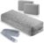 4 Pcs Yoga Bolster Pillows Blocks with Strap Set Comfortable Meditation Pillow with Carry Handle for Restorative Non Slip Reusable Yoga Blocks for Balance, Pilates, Washable Cover