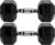 Fitvids Rubber Encased Hex Dumbbell – 25LB – 25LB Pair – Black