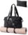 Small Gym Bag with Yoga Mat Holder, Wet Pocket and a Separate Pouch, Small Gym Duffle Bag for Women with Detachable Crossbody Shoulder Strap, Black