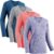 Moisture Wicking Shirts for Women Quick Dry Athletic Running Long Sleeve T Shirts Womens V Neck Workout Tops