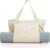 Yoga Mat Bag with Carrier Pocket Basic Canvas Tote in Natural Color
