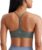 CRZ YOGA Butterluxe Y Back Sports Bras for Women – Padded Racerback Low Impact Spaghetti Thin Strap Workout Yoga Top