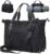 Gym Bag with Yoga Mat Holders, Carry On for Pilates Women & Men with Laptop & Shoe Compartment Large Duffle Travel Weekender Tote with Key Ring Clip Personal Item Workout, Easy to Clean – Black