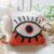Evil Eye Woven Tufted Throw Pillow Cover,Red White with Tassels Decorative Pillowcase,Cozy Cushion Cover for Bedroom Living Room Couch,Regalo para Navidad,18×18 Inches