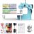 KPCB Tech Sewing Machine for Beginners [Full Set] with Finger Guard and Fabric Bundles – Mini Sewing Machine with Sewing Kits, Foot Pedal, US Adapter and Extension Table (With Sewing Kit Blue & Black)