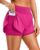 Soothfeel Women’s Running Shorts with Zipper Pocket 2 in 1 High Wasited Workout Athletic Gym Yoga Spandex Shorts for Women