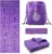 Foldable Yoga Mat for Women, Non Slip Exercise Mat for Home Gym, 5mm Travel Yoga Mats Set With Stretch Strap for Yoga Pilates and Fitness, 68″L x 24″W x 0.2 Inch Thick