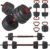 Adjustable Dumbbell Set, 44/55/66lbs Free Weights Dumbbells Set, 4 in 1 Dumbbells Set Used as Dumbbell, Barbell, Kettlebell & Push-Up Stand, Fitness Exercises for Home Gym Suitable Men/Women