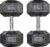 LIFERUN Dumbbells Rubber Coated Cast Iron Hex Black Dumbbell 30-85lb Free Weights Dumbbell Set of 2