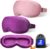 Weighted Sleep Mask 2 Pack – 3D Contoured Eye Masks for Sleep, Best Blackout Sleep Masks for Women Men, Eye Mask for Travel, Meditation, Airplane, Memory Foam, Adjustable Strap, Pink, Purple